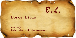 Boros Lívia névjegykártya